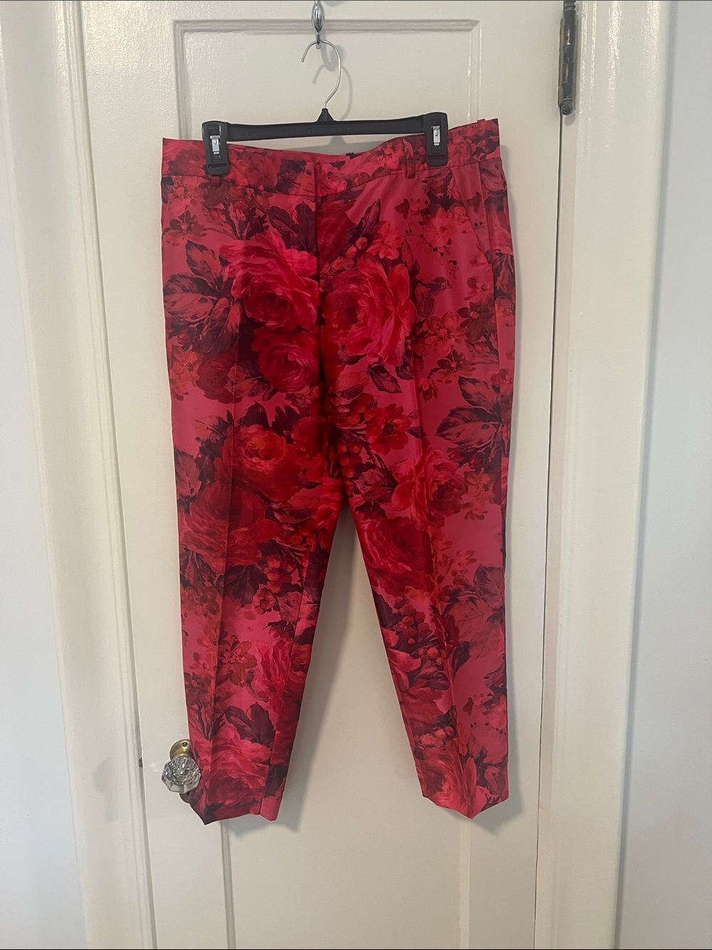 Floral Print Hot Pink Women's Trousers